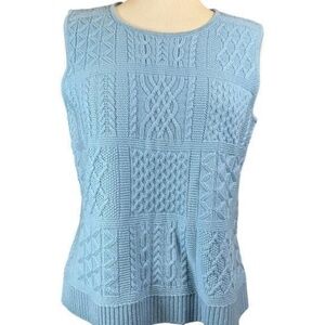 St John Blue Knit Sweater Vest Size M
